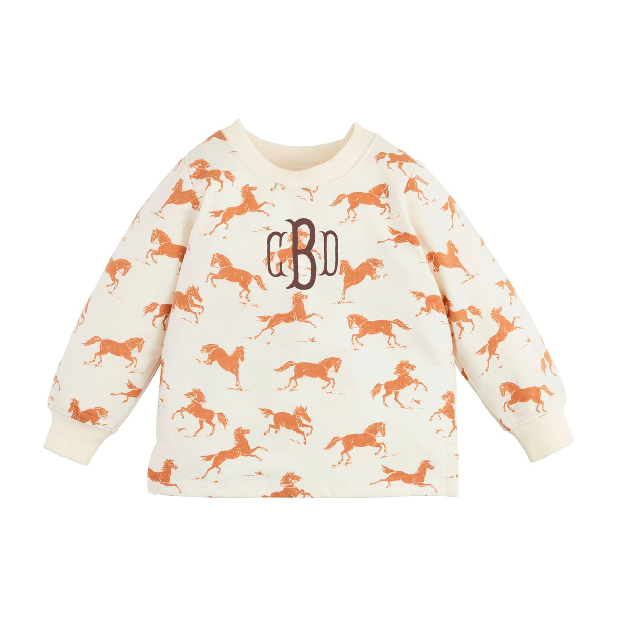 Horse Print French Terry Sweatshirt