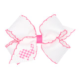 Embroidered Gingham Bunny Moonstitch Bow