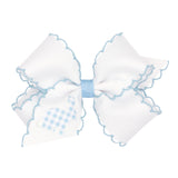 Embroidered Gingham Bunny Moonstitch Bow