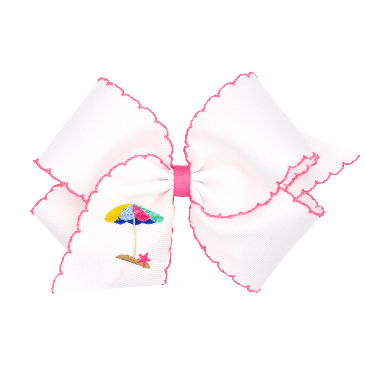 Beach Umbrella Embroidered Moonstitch Bow