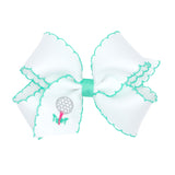 Golf Country Club Embroidered Moonstitch Bow