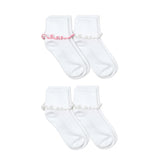 Ripple Edge Smooth Toe Turn Cuff Socks (2 pack)