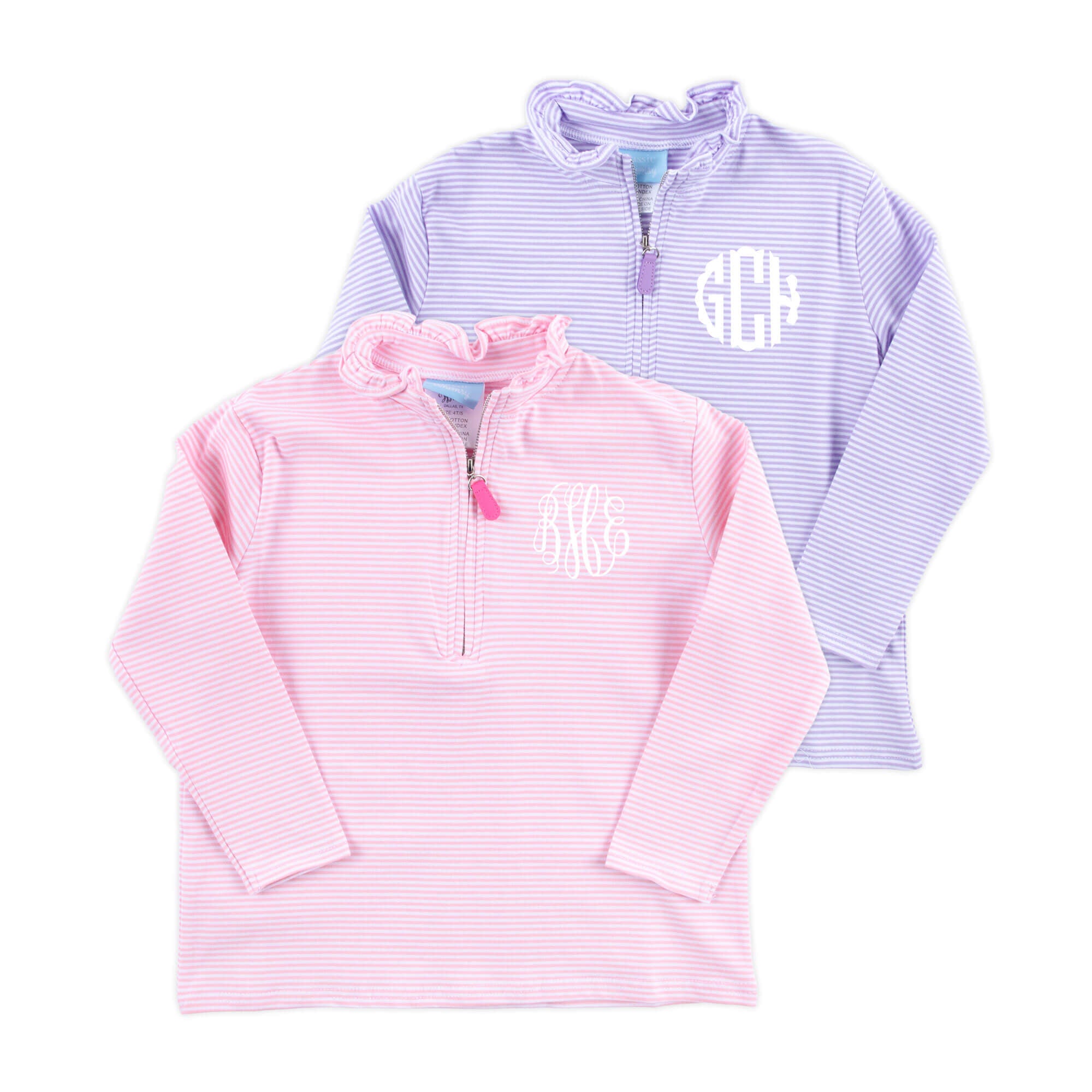 CL TRICOLOR LINE LS HALF ZIP SHIRT【L】 Girl Half Zip Pullover – Classic Whimsy