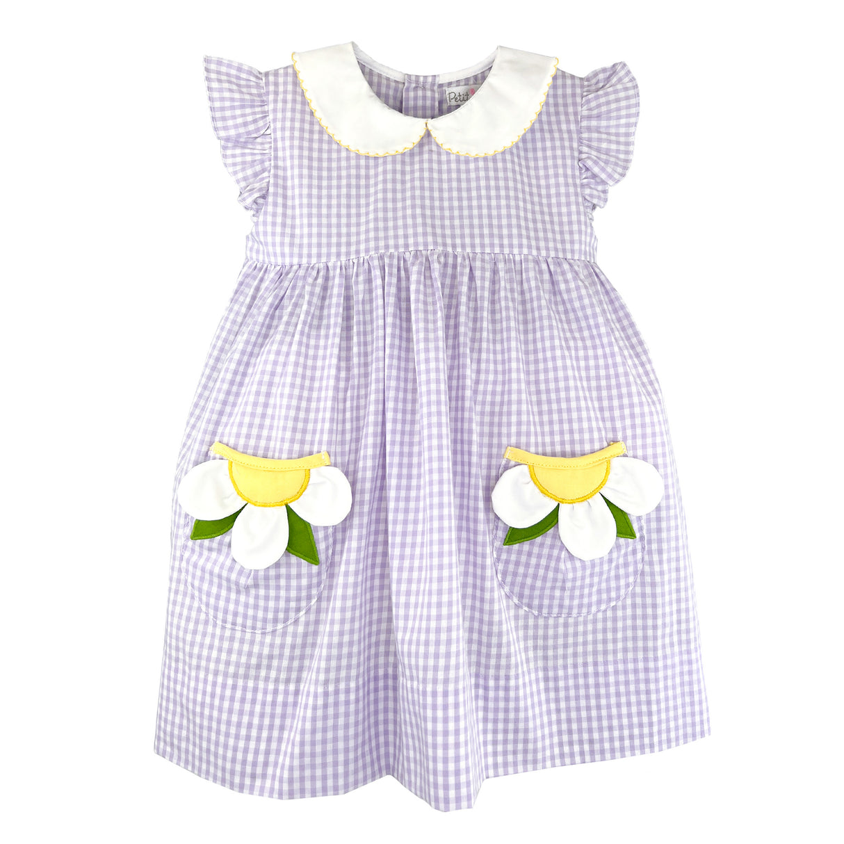 Daisy Lavender Gingham Collared Dress