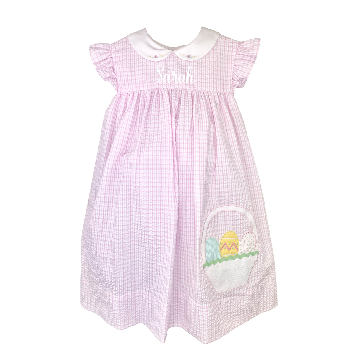 Easter Basket Pink Seersucker Dress