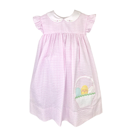 Easter Basket Pink Seersucker Dress