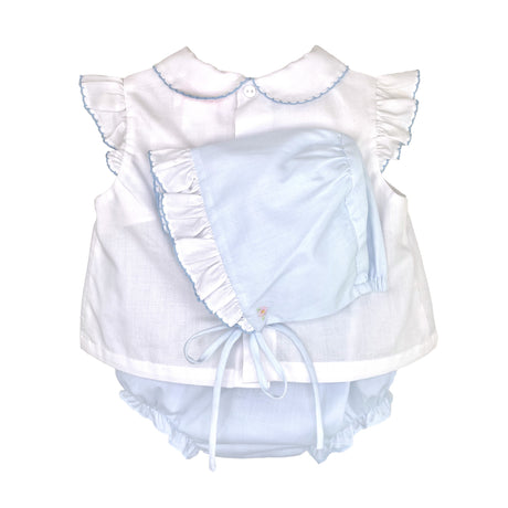 Embroidered Sailboat Bloomer Set with Bonnet