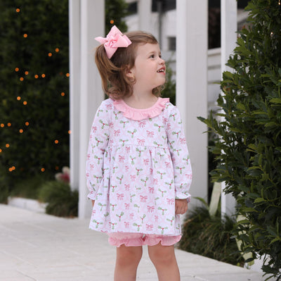 Christmas Berries and Bows Knit Bloomer Set