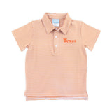 Burnt Orange Stripe Knit Short Sleeve Polo