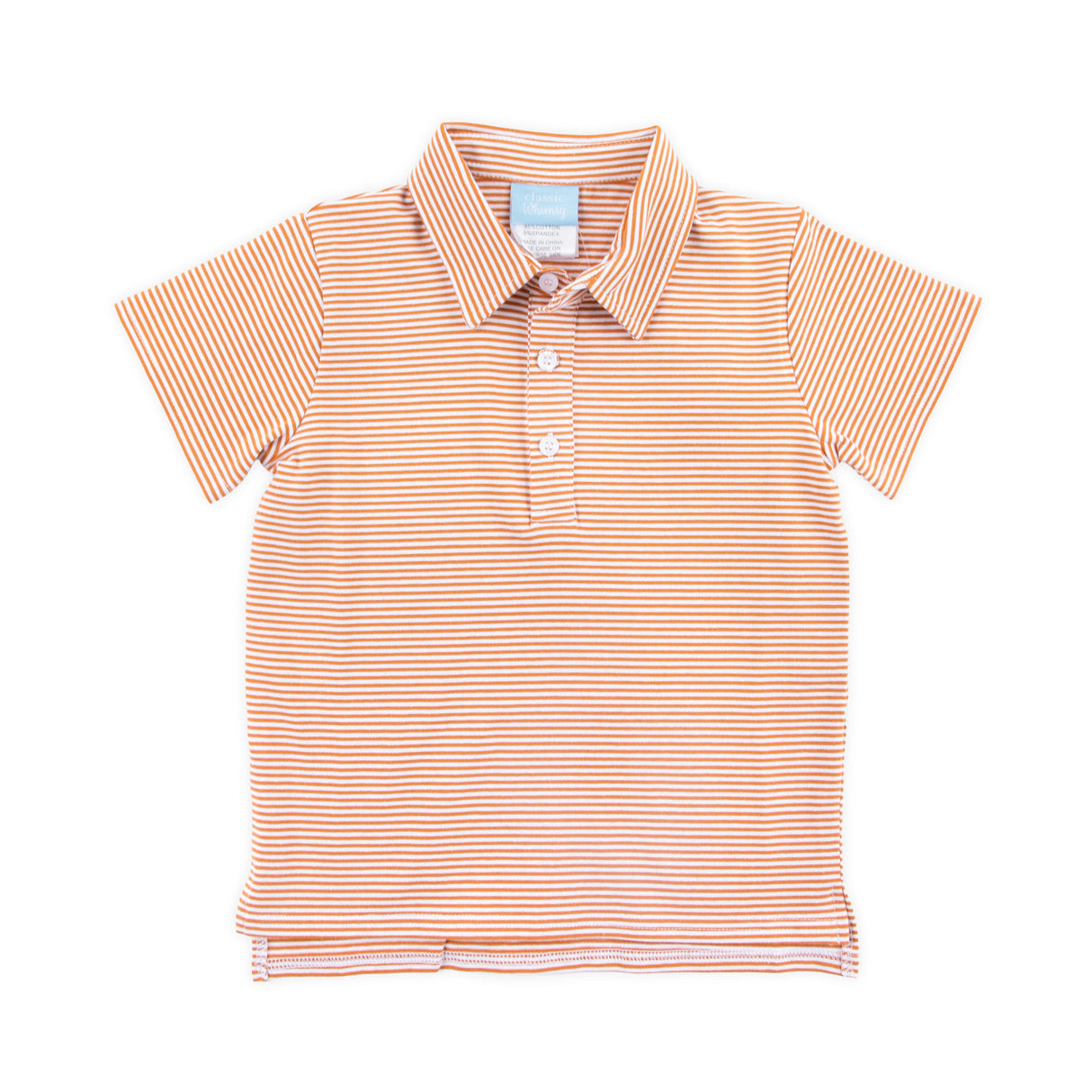 Burnt Orange Stripe Knit Short Sleeve Polo