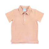 Burnt Orange Stripe Knit Short Sleeve Polo