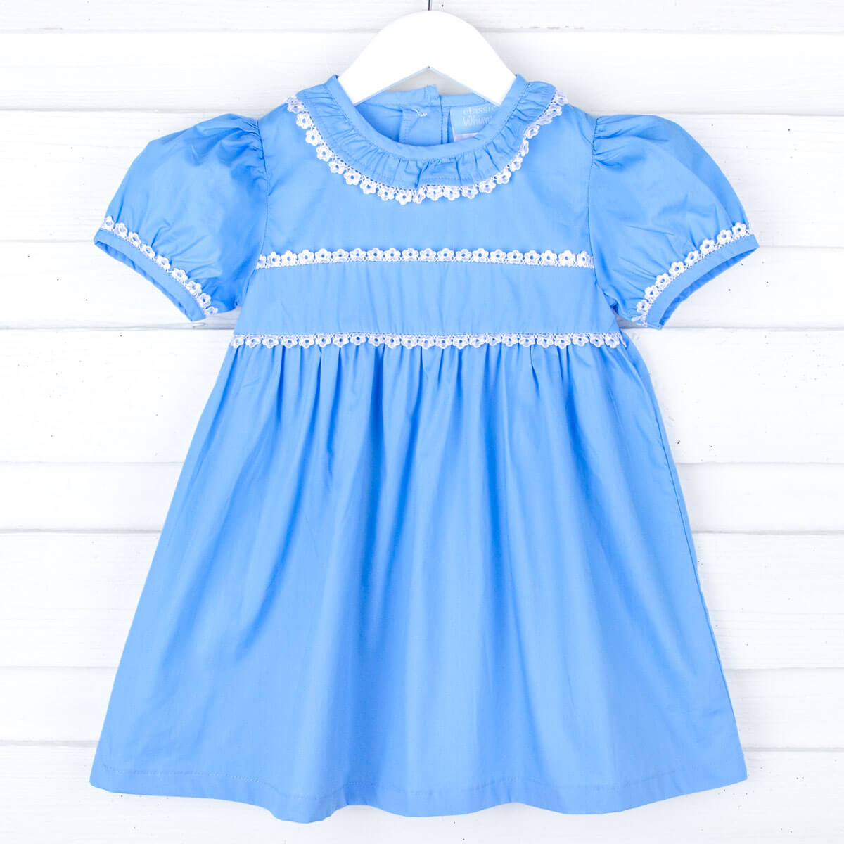 Classic Blue White Trim Dress Classic Blue White Trim Dress