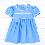 Lace Trim Blue Lily Dress