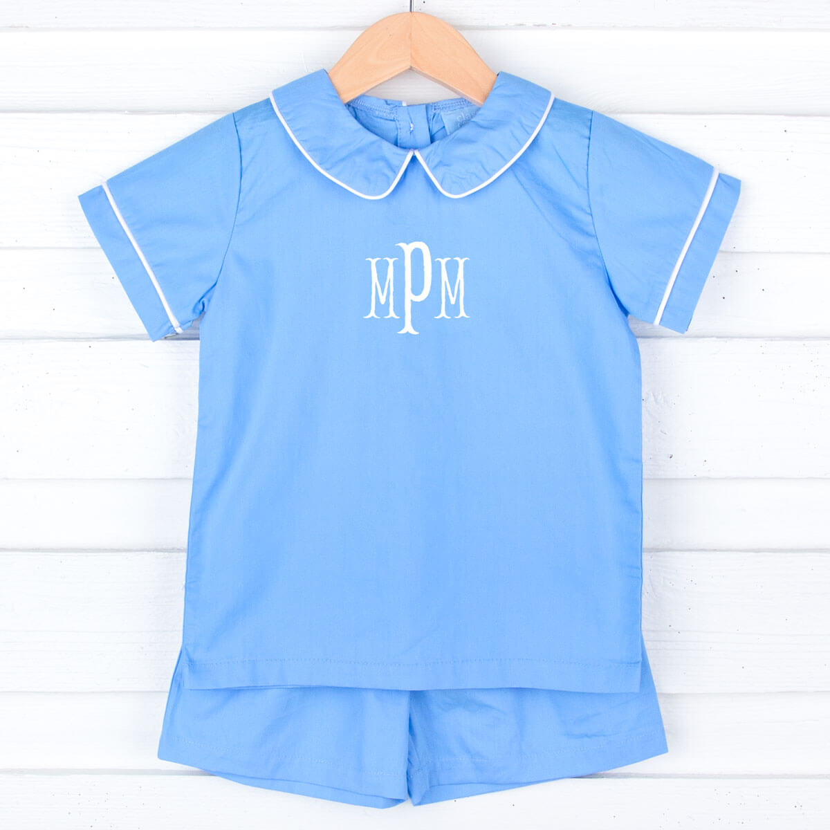 Blue Collared Short Set