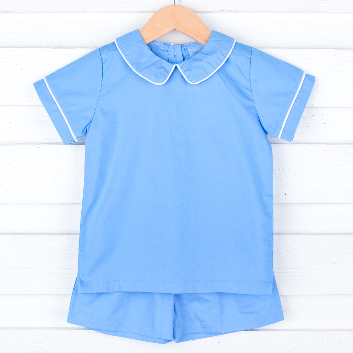 Blue Collared Short Set