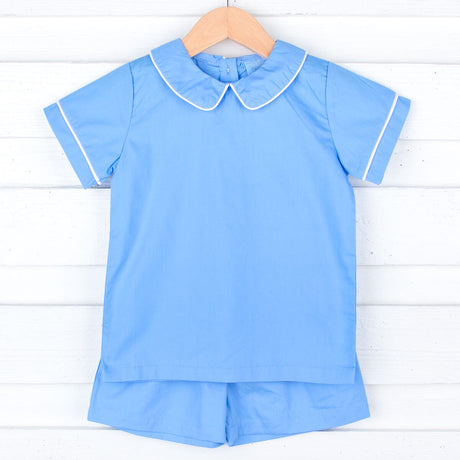 Blue Collared Short Set