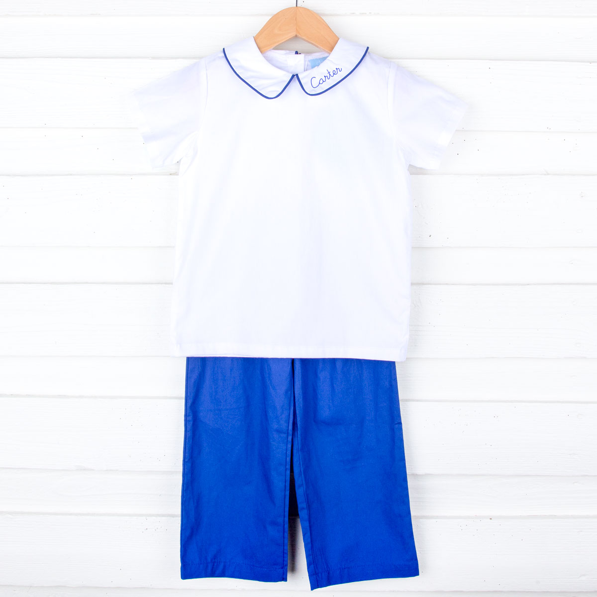 Royal Blue Collared Pant Set