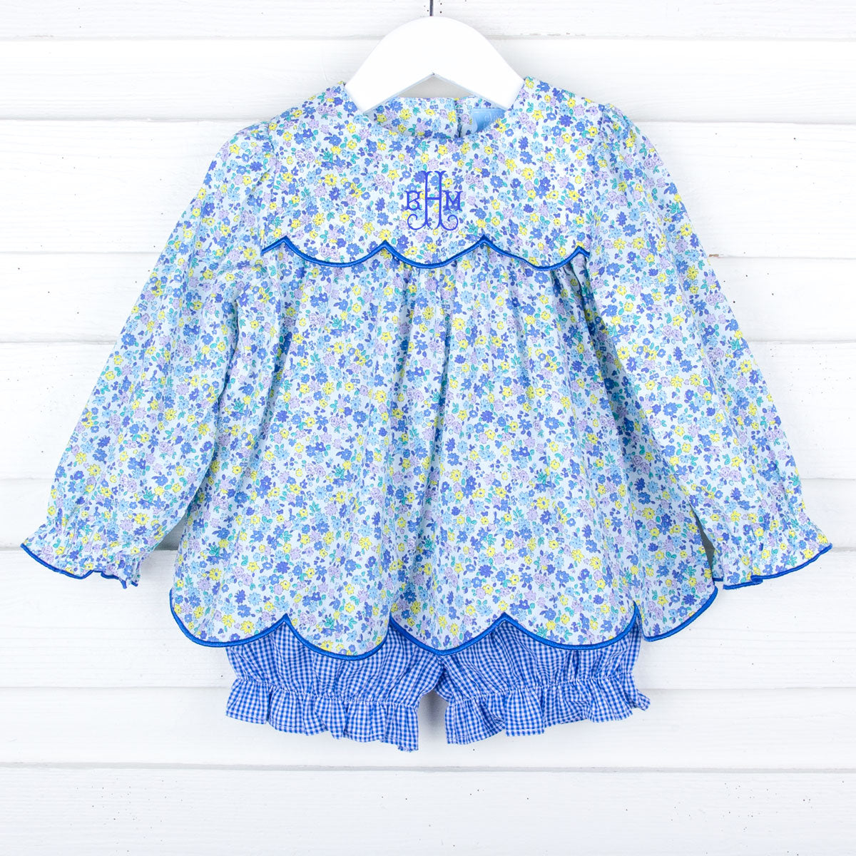 Blue Floral Amelia Bloomer Set