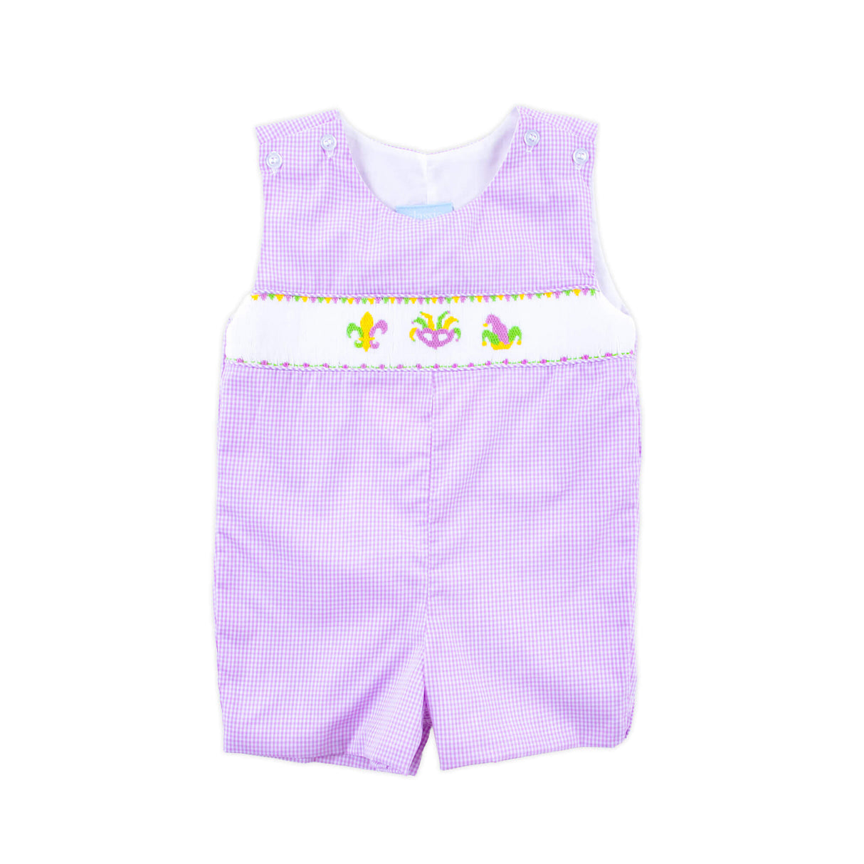 Mardi Gras Smocked Purple Gingham Jon Jon