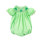 Clover Smocked Green Gingham Bubble