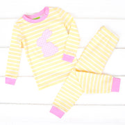 Pink Bunny Yellow Stripe Pajamas