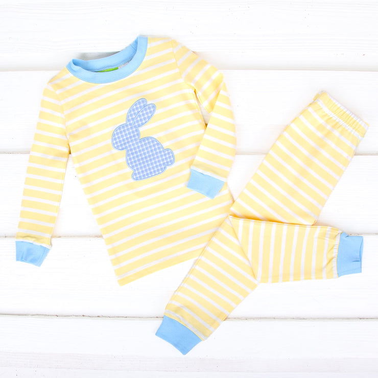 Blue Bunny Yellow Stripe Pajamas