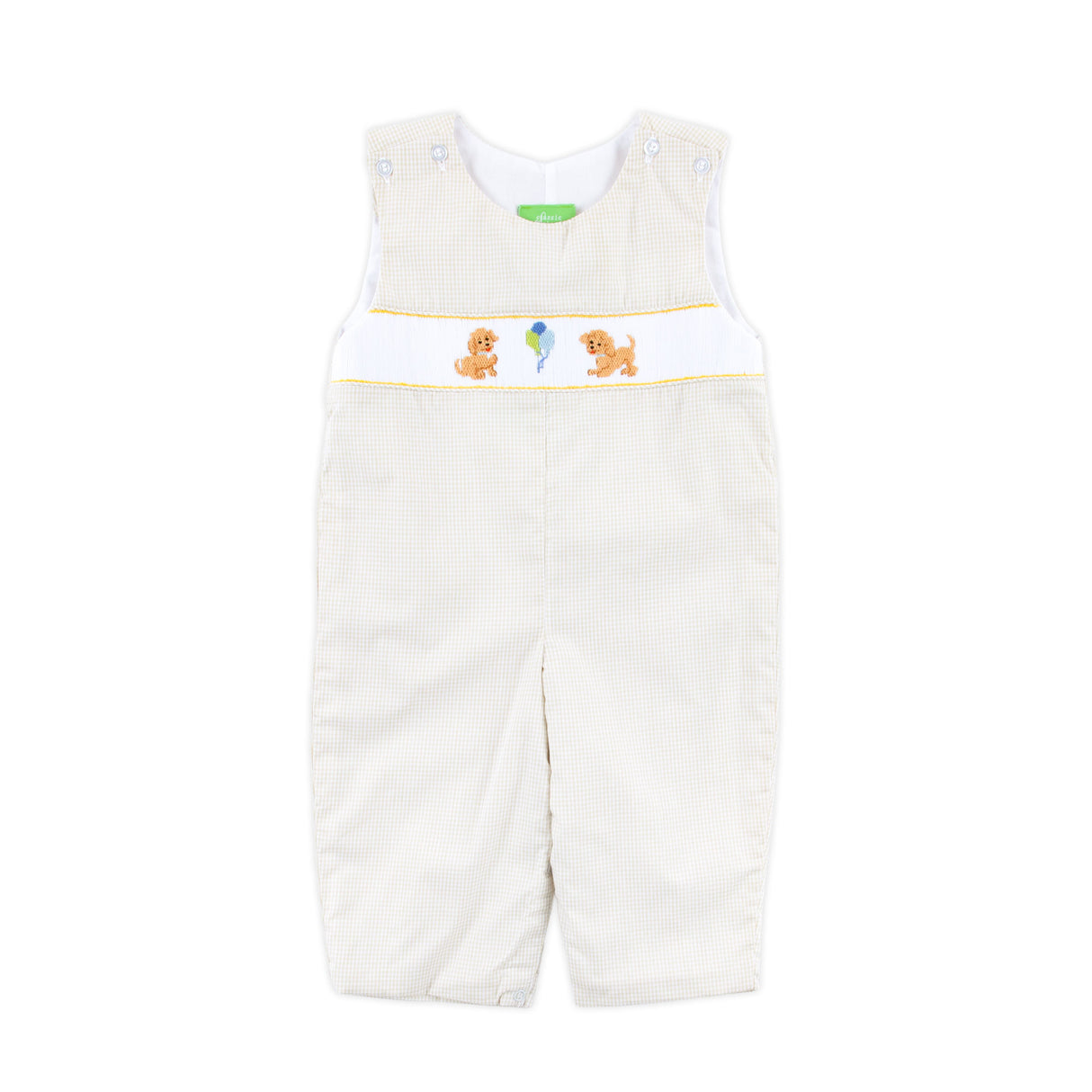 Puppy Party Smocked Tan Longall