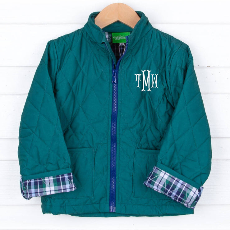 Hunter Green Quilted Coat