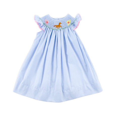 Derby Smocked Blue Stripe Dress