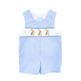 Storybook Smocked Blue Windowpane Jon Jon