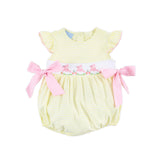Hoppy Bunnies Yellow Smocked Beverly Bubble