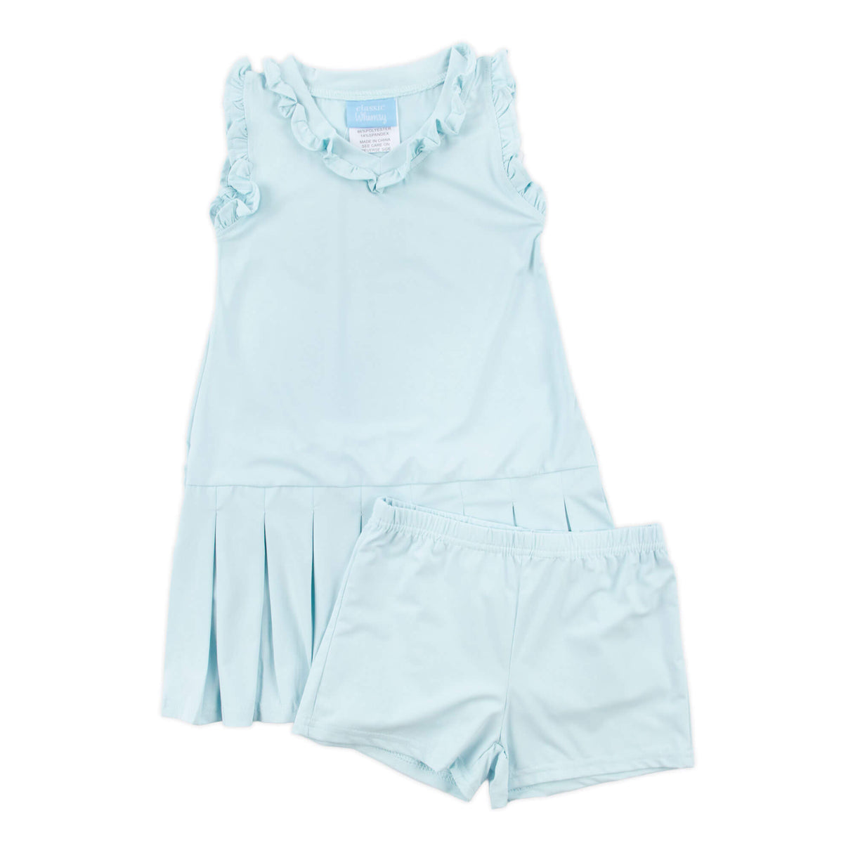 Light Blue Ruffle Tennis Dress