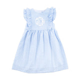 Pastel Blue Gingham Ruffle Kate Dress