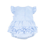 Pastel Blue Gingham Ruffle Kate Bubble