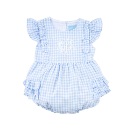 Pastel Blue Gingham Ruffle Kate Bubble