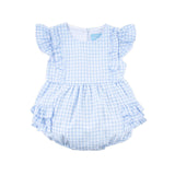 Pastel Blue Gingham Ruffle Kate Bubble