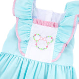 Floral Mouse Ears Waterfall Mint Dress