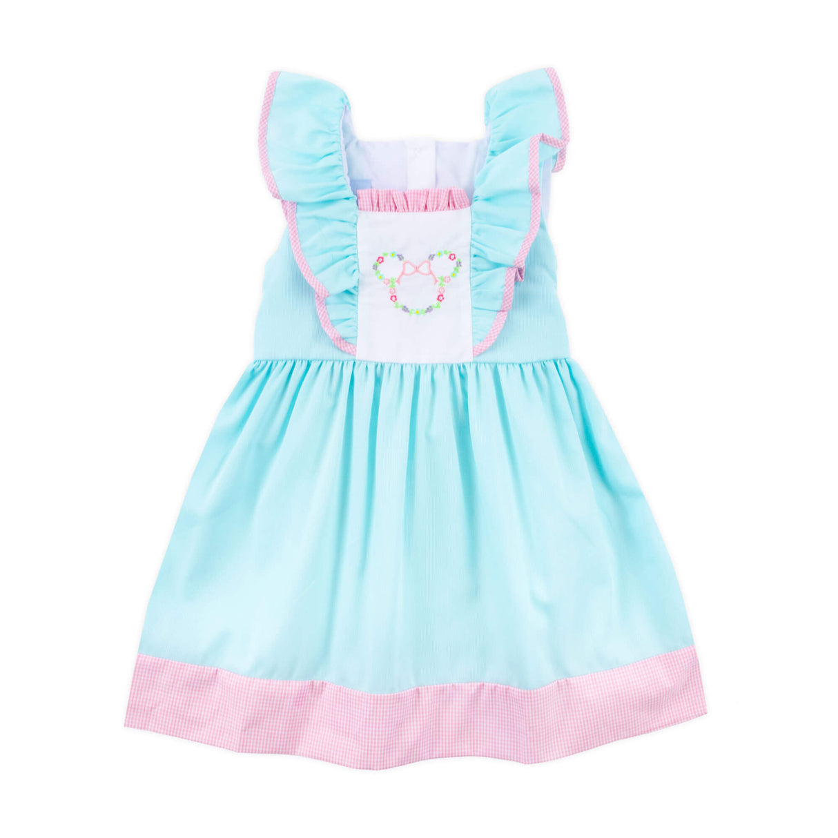 Floral Mouse Ears Waterfall Mint Dress