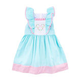 Floral Mouse Ears Waterfall Mint Dress