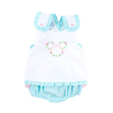 Floral Mouse Ears Mint Popover Set