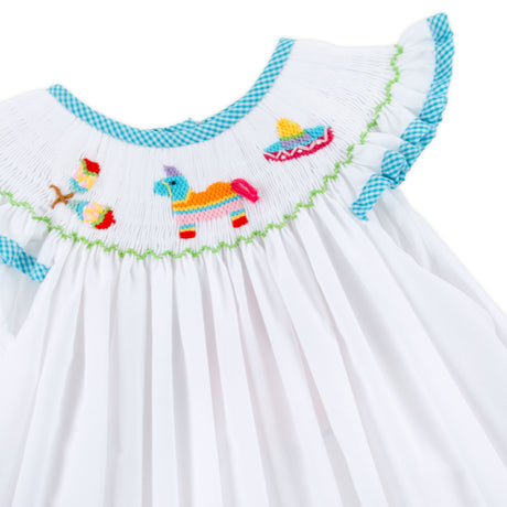 Time To Fiesta Smocked White Dress