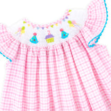 Second Birthday Smocked Pink Check Dress