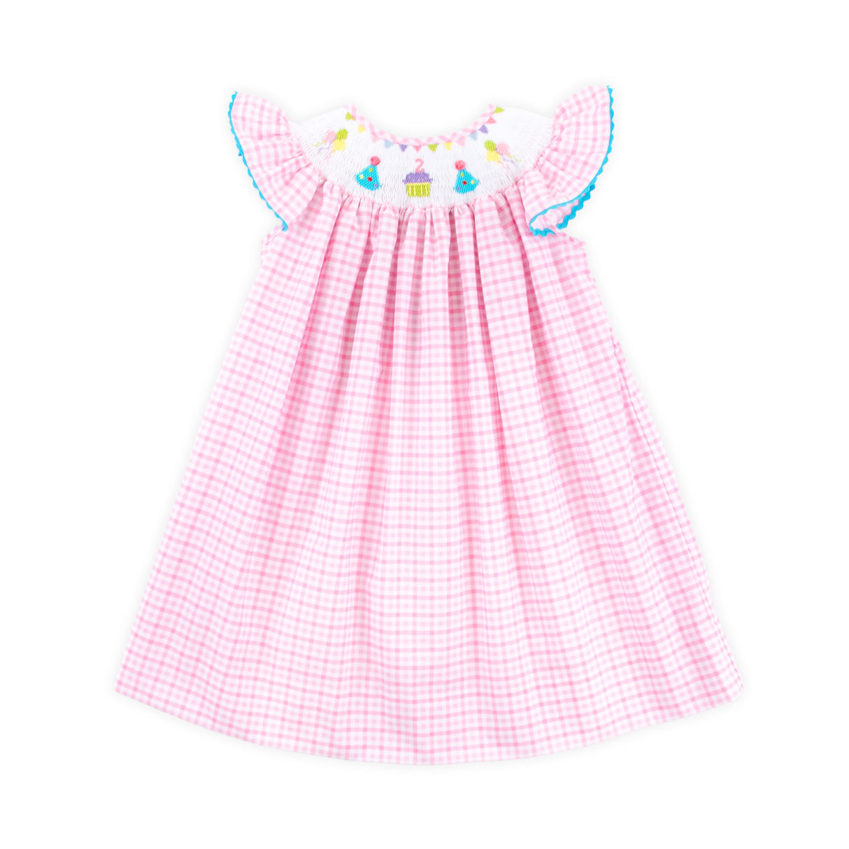 Second Birthday Smocked Pink Check Dress