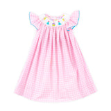 Third Birthday Smocked Pink Check Dress