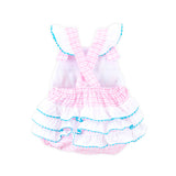 Birthday Smocked Pink Check Leah Bubble