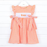 Orange Gingham Avery Dress