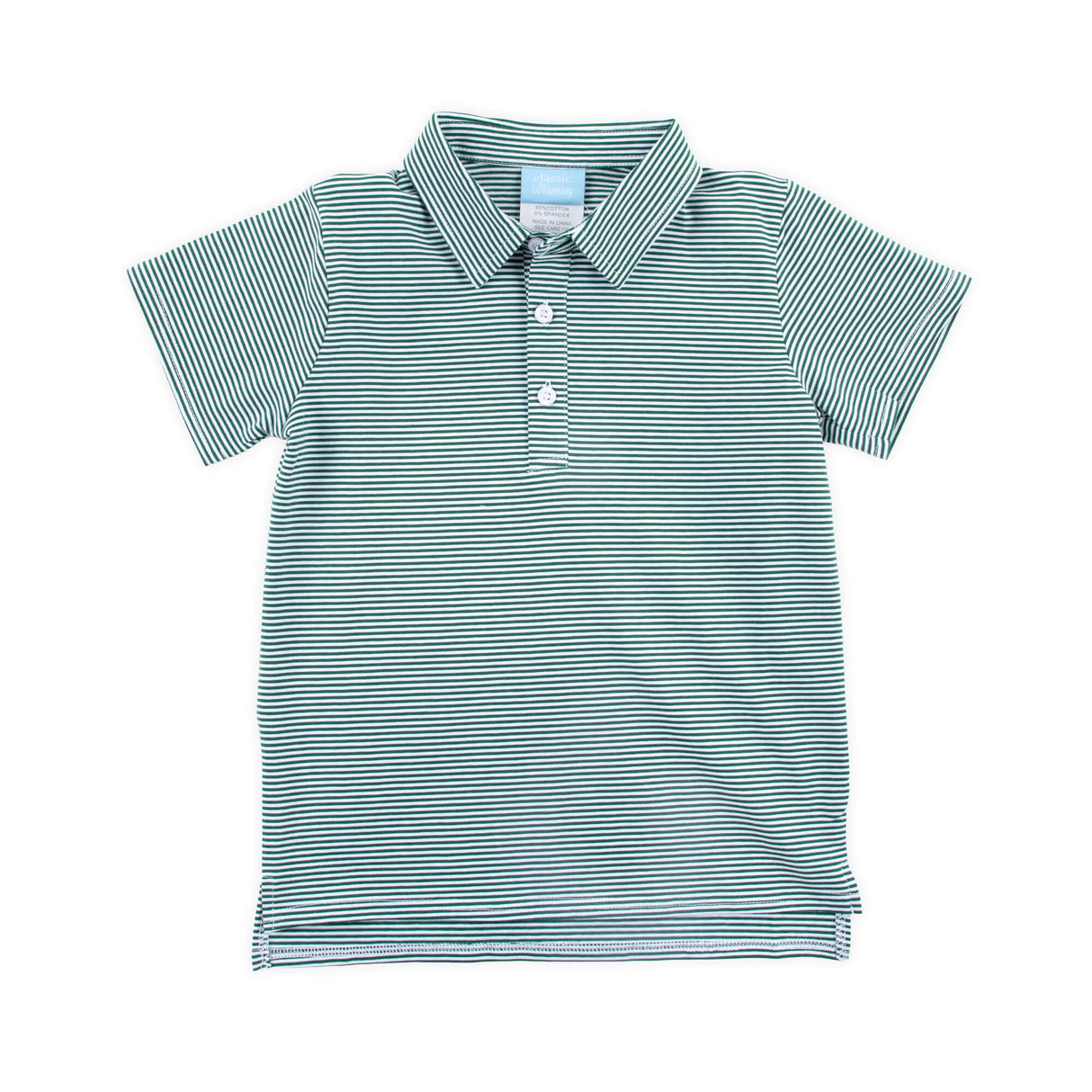Hunter Green Stripe Polo
