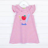 School Supplies Red Stripe Knit Dress