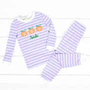 Sweet Pumpkin Lavender Stripe Pajamas