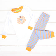 Pumpkin Dream Orange and Blue Stripe Pajamas